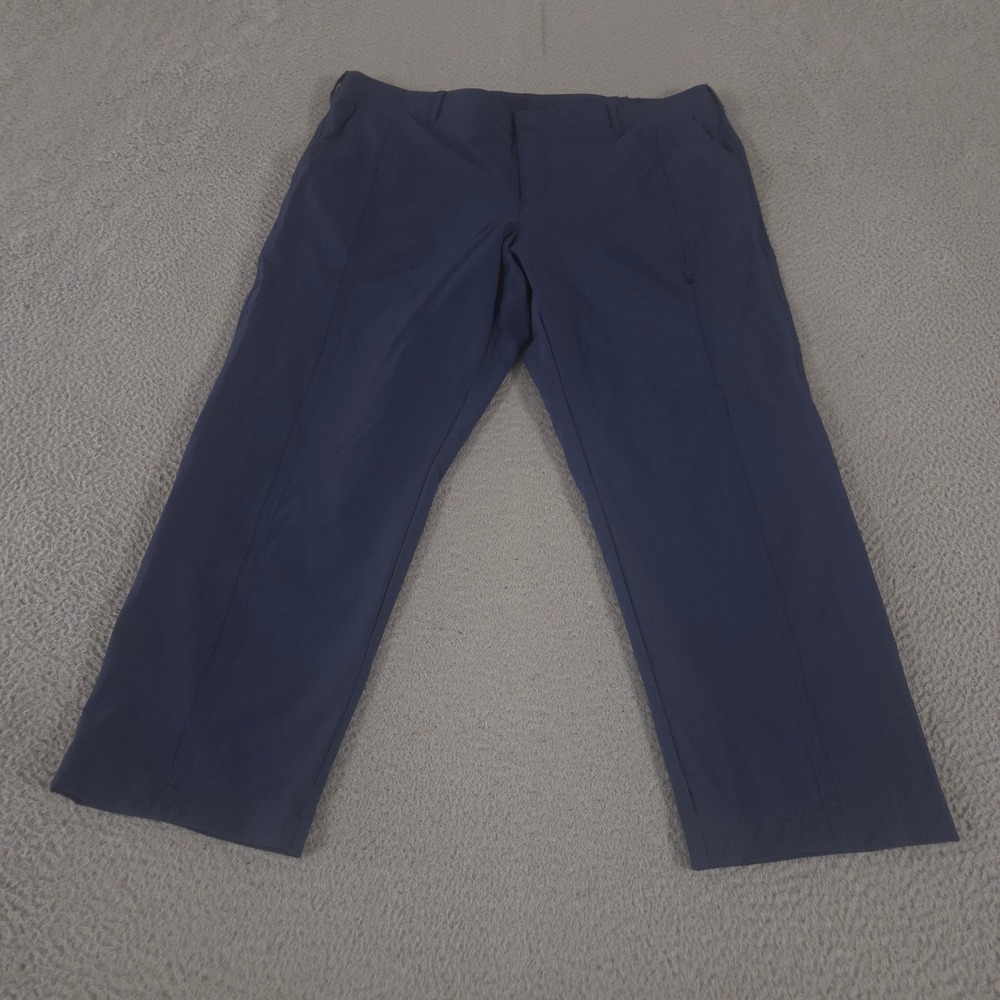 Kirkland Signature Pants Womens 16 Navy Travel Straight Nylon Stretch Casual NEW